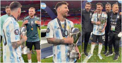 Lionel Messi treated like a celebrity by Argentina squad after Finalissima win