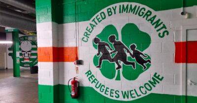 Green Brigade unveil Celtic Park mural as ultras group issue 'refugees welcome' message