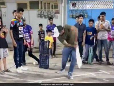 Watch: Former Pakistan Cricket Captain Sarfaraz Ahmed Gets Bowled By 5-Year-Old Son In Street Cricket