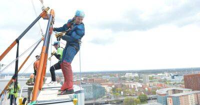 Royal Manchester - TV stars become real life superheroes and descend dizzying heights to help poorly kids - manchestereveningnews.co.uk - county Hall -  Sanderson