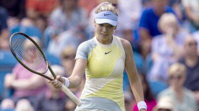Katie Boulter goes down fighting against Petra Kvitova in Eastbourne