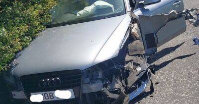 Audi driver smashes into police car after driving 130mph on the hardshoulder - manchestereveningnews.co.uk