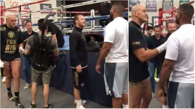 Tyson Fury confronts boxer who's been telling people he's going to kick his a**