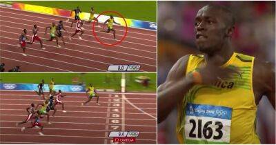 Usain Bolt's potential 100m world record had he not celebrated early in 2008 Olympics