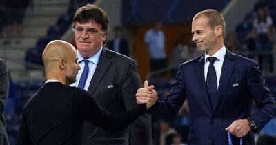 UEFA president Aleksander Ceferin tells Man City boss Pep Guardiola to stop complaining