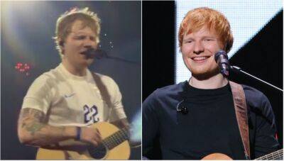 Euro 2022: Ed Sheeran wears Lionesses shirt during Wembley concert