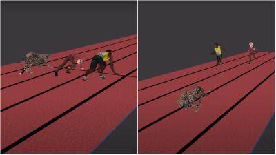 Usain Bolt vs cheetah vs average person in fascinating simulation