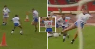 Paul Gascoigne couldn't help mugging off a teenager with rainbow flick and emphatic finish