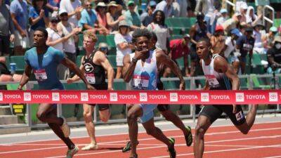 Lyles overcomes teenager Knighton, Steiner stuns rivals to win 200m