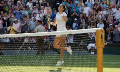 Emma Raducanu battles past Alison van Uytvanck in straight sets at Wimbledon
