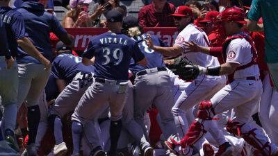 Mark J.Terrill - Julio Rodríguez - Phil Nevin - Angels-Mariners brawl: MLB suspends 12 over massive weekend fight - foxnews.com - Usa - Los Angeles -  Los Angeles - state California -  Seattle -  Baltimore