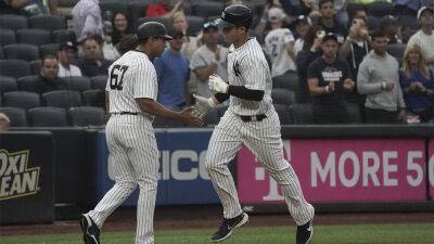 Josh Donaldson - Giancarlo Stanton - Yankees come back again to beat the A's behind six-run seventh inning - foxnews.com - New York -  New York - Jordan -  Kansas City -  Houston - county Bay