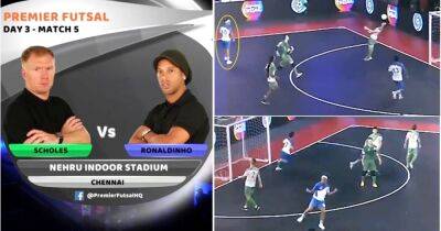Ronaldinho produced masterclass vs Paul Scholes’ team in futsal tournament after nap
