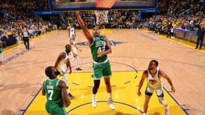 Kevin Durant - Jaylen Brown - Derrick White - NBA Finals 2022: Stars commend Boston Celtics for Game 1 win, plus more scenes from the NBA Finals opener - espn.com -  Boston -  Chicago - state Utah