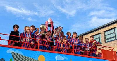 Amazing open-top bus victory parade for all-conquering Dundee boys football team