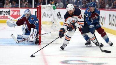 Oilers' Kassian fined $2,500 US for removing Avalanche defenceman Byram's helmet in Game 2 loss