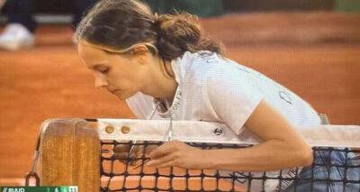 Casper Ruud vs Marin Cilic stopped as protester chains herself to net during French Open