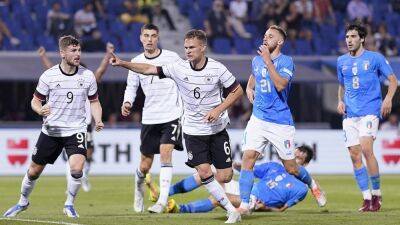 Joshua Kimmich - Lorenzo Pellegrini - Hansi Flick - Wilfried Gnonto - Italy 1-1 Germany: Joshua Kimmich cancels out Lorenzo Pellegrini goal to hold hosts in Nations League opener in Bologna - eurosport.com - Germany - Italy - Argentina