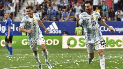 Lionel Messi - Paulo Dybala - Angel Di-Maria - El Sadar - Lionel Messi messes with Estonia, scores five goals in Argentina's friendly - foxnews.com - Spain - Italy - Brazil - Usa - Argentina - Mexico - Poland - Estonia - Saudi Arabia