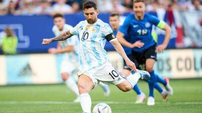 Lionel Messi nets five against Estonia to overtake Puskas among top international scorers