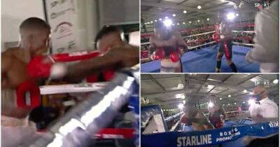 Scary moment boxer loses all awareness in the ring and completely forgets where he is