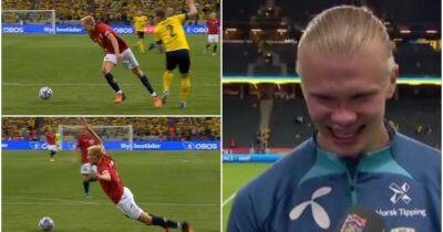 Anthony Elanga - Erling Haaland - Erling Haaland’s hilarious reaction to Norway teammate’s dive - givemesport.com - Sweden - Manchester - Norway
