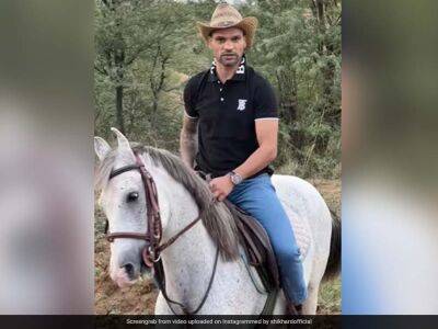 Watch: India Star Shikhar Dhawan Rides Horse With Same Ease As He Hits Boundaries