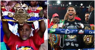 Devin Haney shows incredible journey from holding the title aged 11 to winning it aged 23