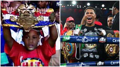 Devin Haney shows insane journey from young fan to undisputed champion