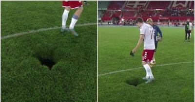 Ralf Rangnick - Austria vs Denmark: Mysterious hole appears on the pitch - givemesport.com - Denmark - Mexico - Austria -  Vienna