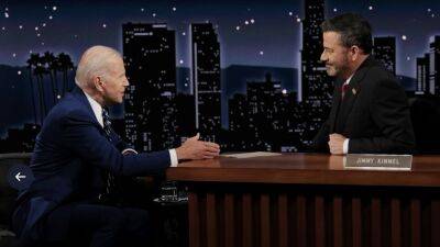 Biden takes aim at Republicans, Trump during appearance on 'Jimmy Kimmel Live!'