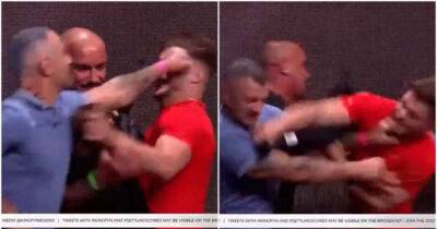 Simple Simon & Ed Matthews throw fists at TikTok boxing press conference after rude gesture