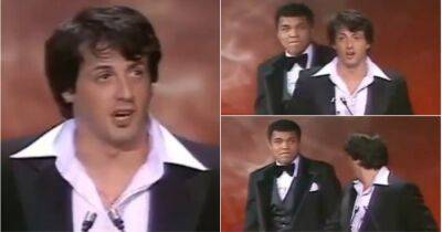 Muhammad Ali - Muhammad Ali surprising Sylvester Stallone at the 1977 Oscars will never get old - givemesport.com