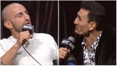 Max Holloway - Alexander Volkanovski - UFC 276: Max Holloway explodes at Alexander Volkanovski during press conference - givemesport.com -  Las Vegas