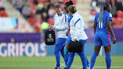 France and PSG striker Marie-Antoinette Katoto injured in Euro 2022 match v Belgium at New York Stadium in Rotherham