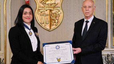 Ons Jabeur receives Tunisia Order of Merit for 'remarkable sporting success' - in pictures