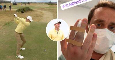 The Open: Rory McIlroy fractures spectator’s hand with wayward drive