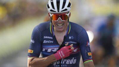 Former world champion Mads Pedersen celebrates first Tour de France stage success