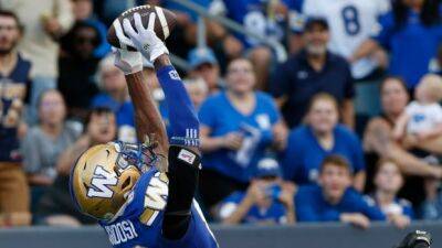 Blue Bombers survive scare to down Stampeders, remain perfect