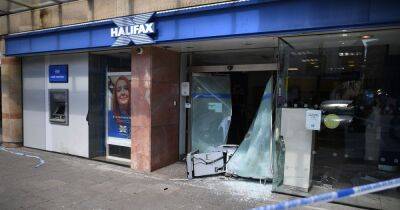 Thieves smash into Halifax branch in Stockport and leave storefront in pieces