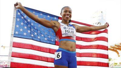 American track legend Allyson Felix bows out with bronze in relay at World Athletics Championships in Oregon