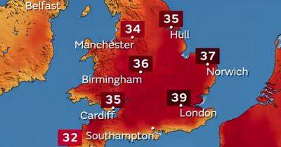 UK heatwave LIVE weather, traffic and school closures updates with red extreme heat warning in place