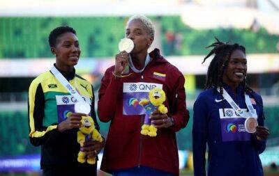 Venezuela's Rojas retains world triple jump title - beinsports.com - Usa - Venezuela - Jamaica - county Franklin