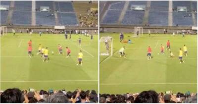 Lionel Messi proves football is too easy for him with assist for Mbappe in open training session