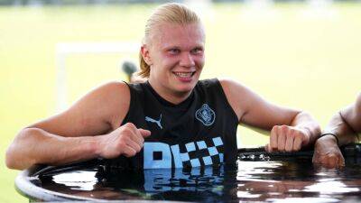 Erling Haaland takes an ice bath after training with new Man City teammates - in pictures