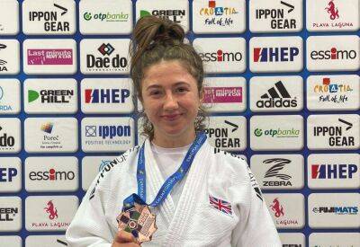 Charlotte Jenman claims a medal at the European Judo Cadet Championships