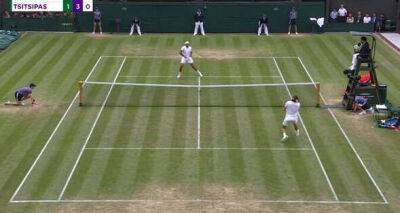 Nick Kyrgios - Stefanos Tsitsipas thunders ball at Nick Kyrgios and hits fan twice in Wimbledon meltdown - msn.com - Usa - Greece