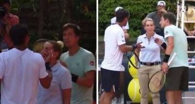 Fabio Fognini - Tennis stars have to be pulled apart as umpire steps in after blazing row - msn.com - Italy - Usa - Slovenia