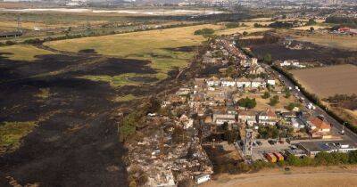 Pictures show the devastation after huge heatwave fires in London, Yorkshire and Lincolnshire destroy homes