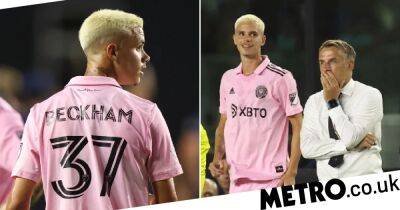 David Beckham - Phil Neville - Inter Miami - Inter Miami boss Phil Neville defends playing his son and Romeo Beckham in 6-0 loss to Barcelona - metro.co.uk - Manchester - county Beckham